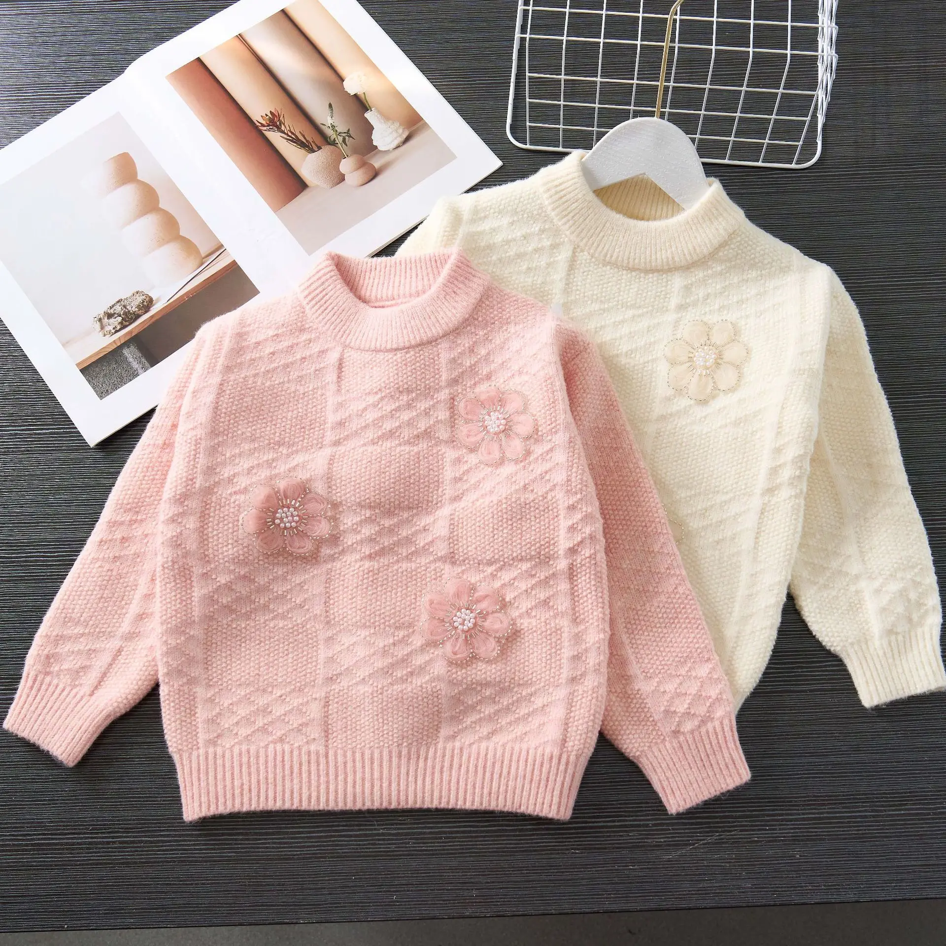 

Girls Sweaters Autumn Winter 2025 Children Woolen Jersey Tops Clothing For Baby Girl Knitted Outerwear Kids Pullover Sweater 8Y