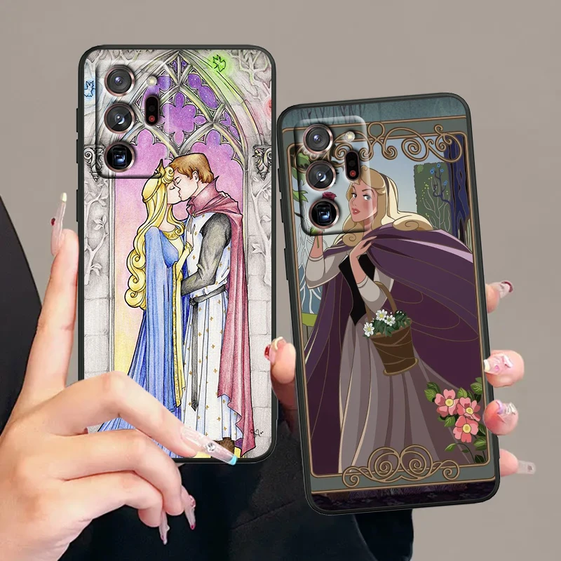 Sleeping Beauty Disney Fashion For Samsung Note 20 10 Ultra Plus A31 A14 A12 A70 A34 A25 A04 A05 A15 A24 5G Black Cover