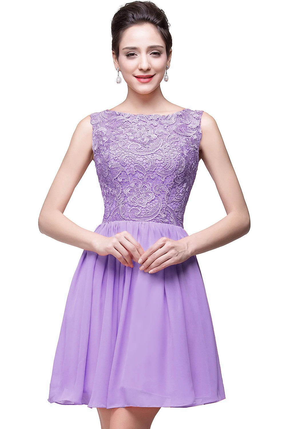 2025 Floral Lace Appliques Short Homecoming Dresses For Evening Prom Party Fashion A Line Knee Length Chiffon Skirt Gown