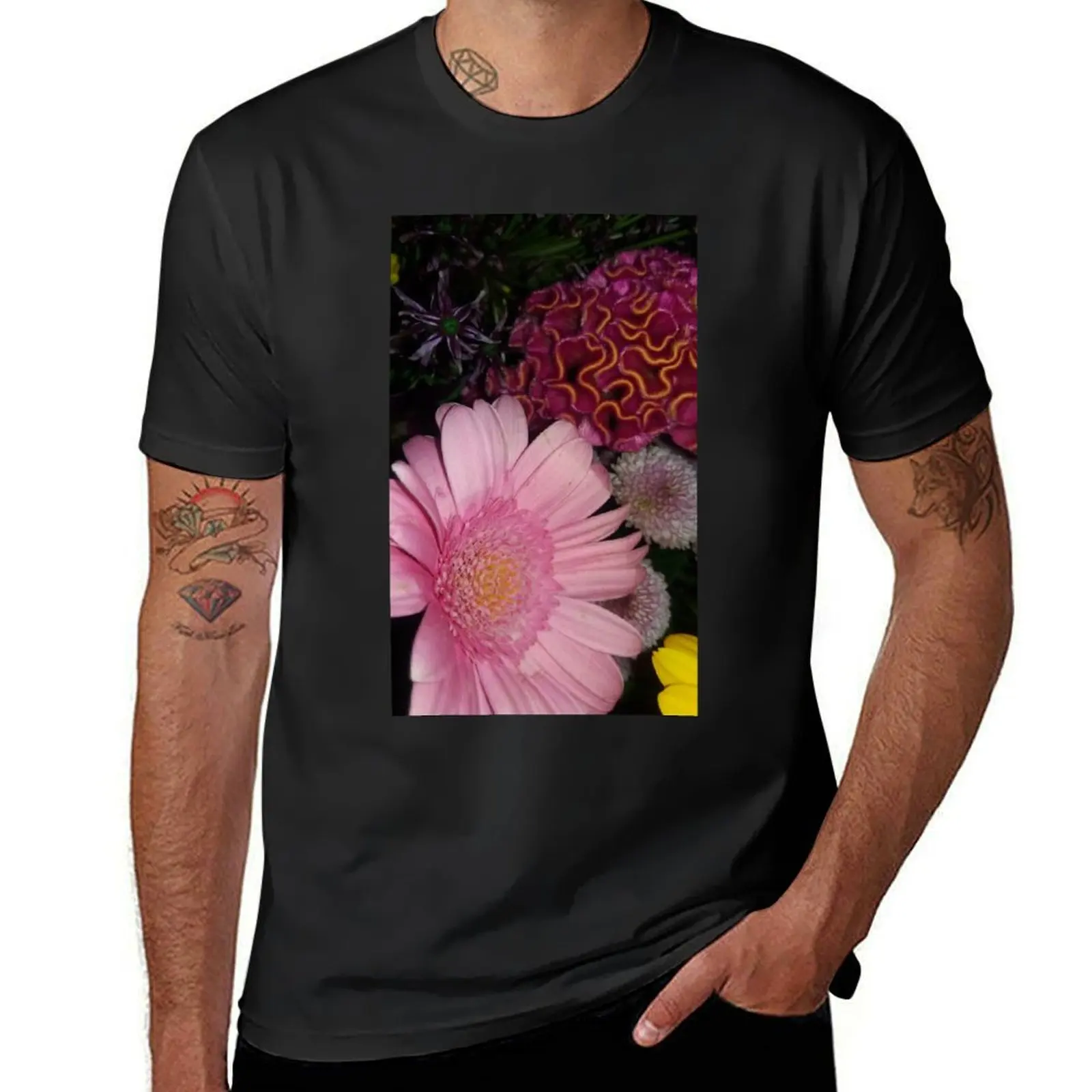 Bouquet, gift, nature T-Shirt Short sleeve tee new edition Aesthetic clothing workout shirts for men