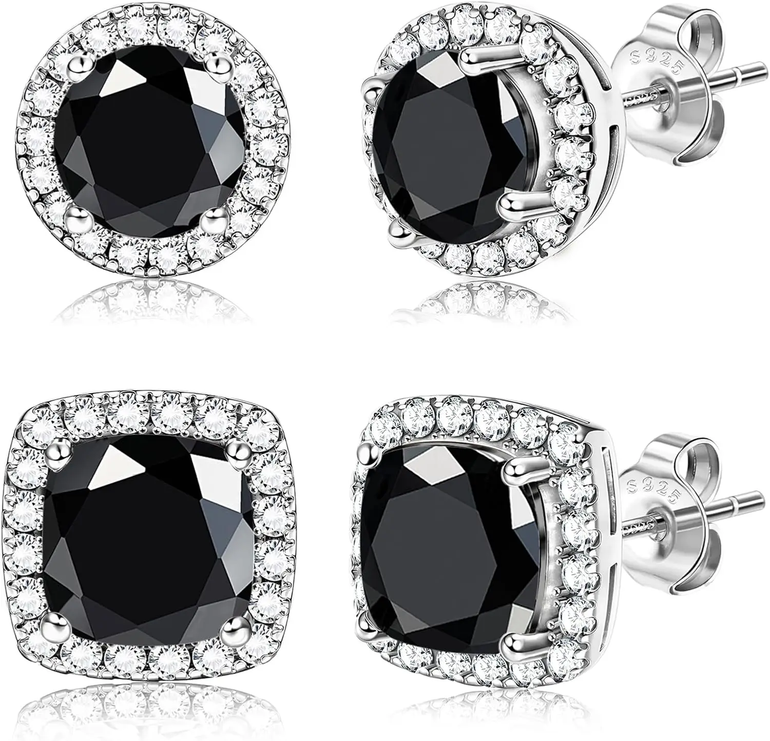 

Серьги-гвоздики Hayoso с позолотой 18K, серебро 925 пробы, с кубическим цирконием, круглые и квадратные, с имитацией бриллиантов