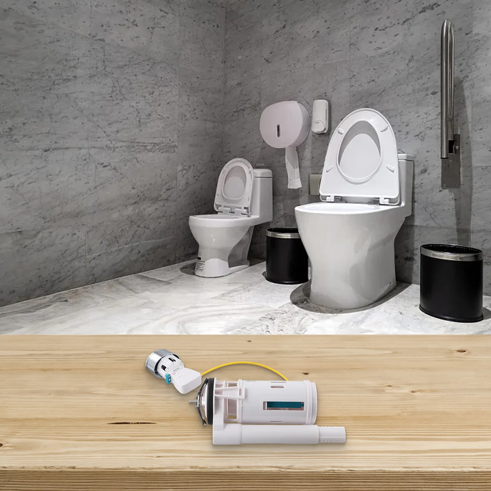 Toilet Flush Replacement Toilet Flush Valve Fits 6.5 7.5cm Drain Outlet Adjustable Overflow Pipe Adjustable Water Level