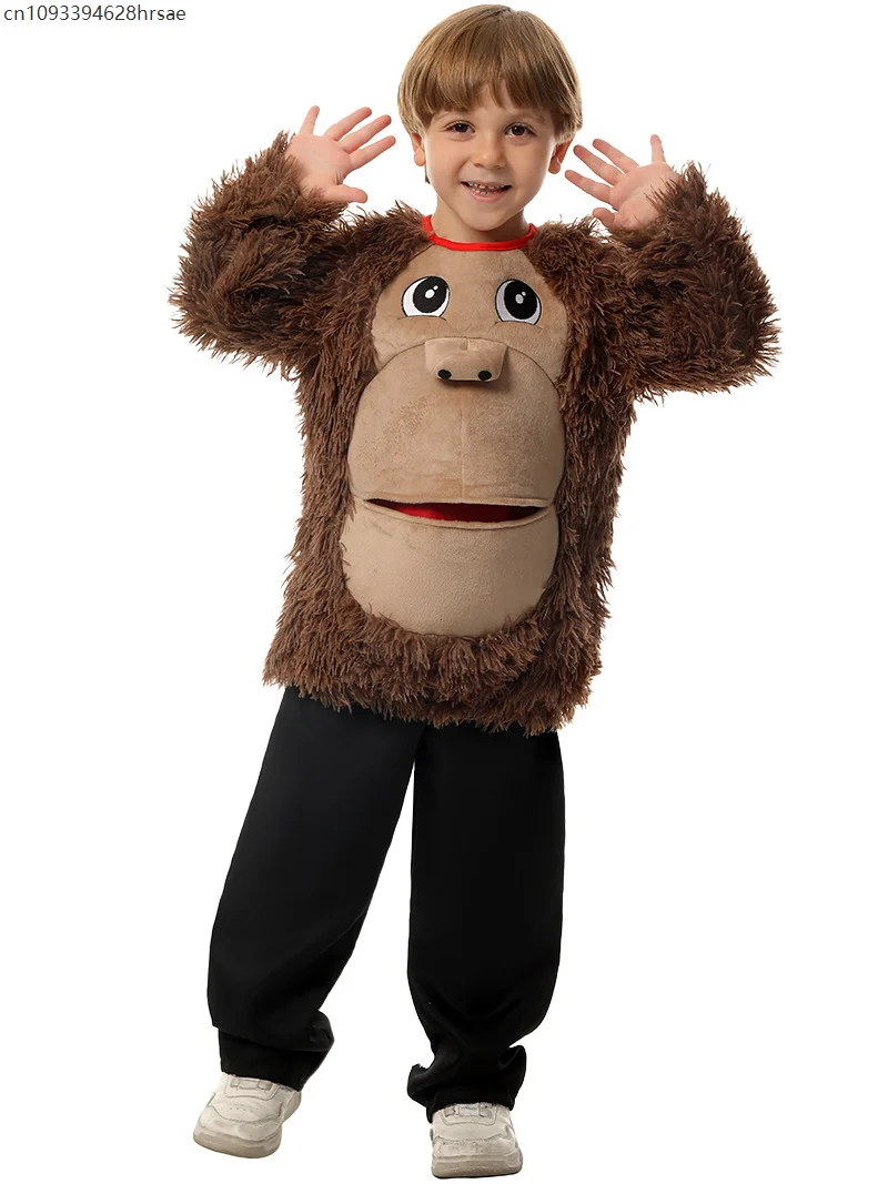 

2025 New Arrivals Unisex Kids Brown Gorilla Costume Boys Plush Shirt Animal Halloween Cosplay Child Donkey Kong Costume
