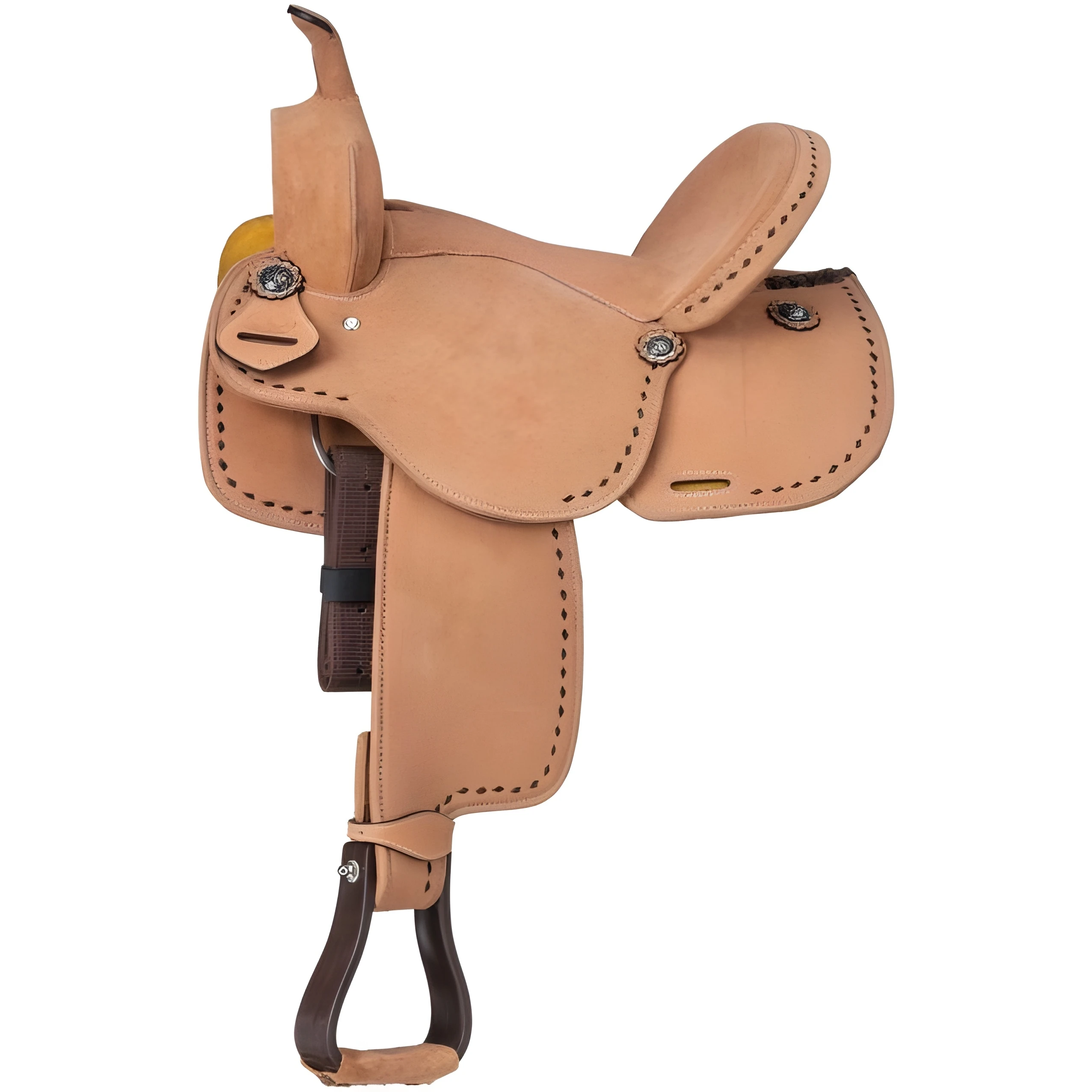 سرج خفيف الوزن على الطراز الغربي للشباب من جلد الغزال لسباق السروج لركوب الخيل