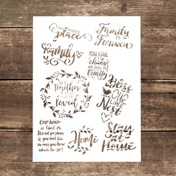 A4 Size DIY Craft Layering Family Stencil For Wall Painting Scrapbooking Stamping Album Decorative Embossing Paper Card