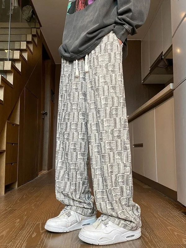 

Loose Straight Leg Corduroy Casual Pants Men's Tie Dye Trendy Brand plus Size Comfortable Long Trousers Autumn Winter Faion