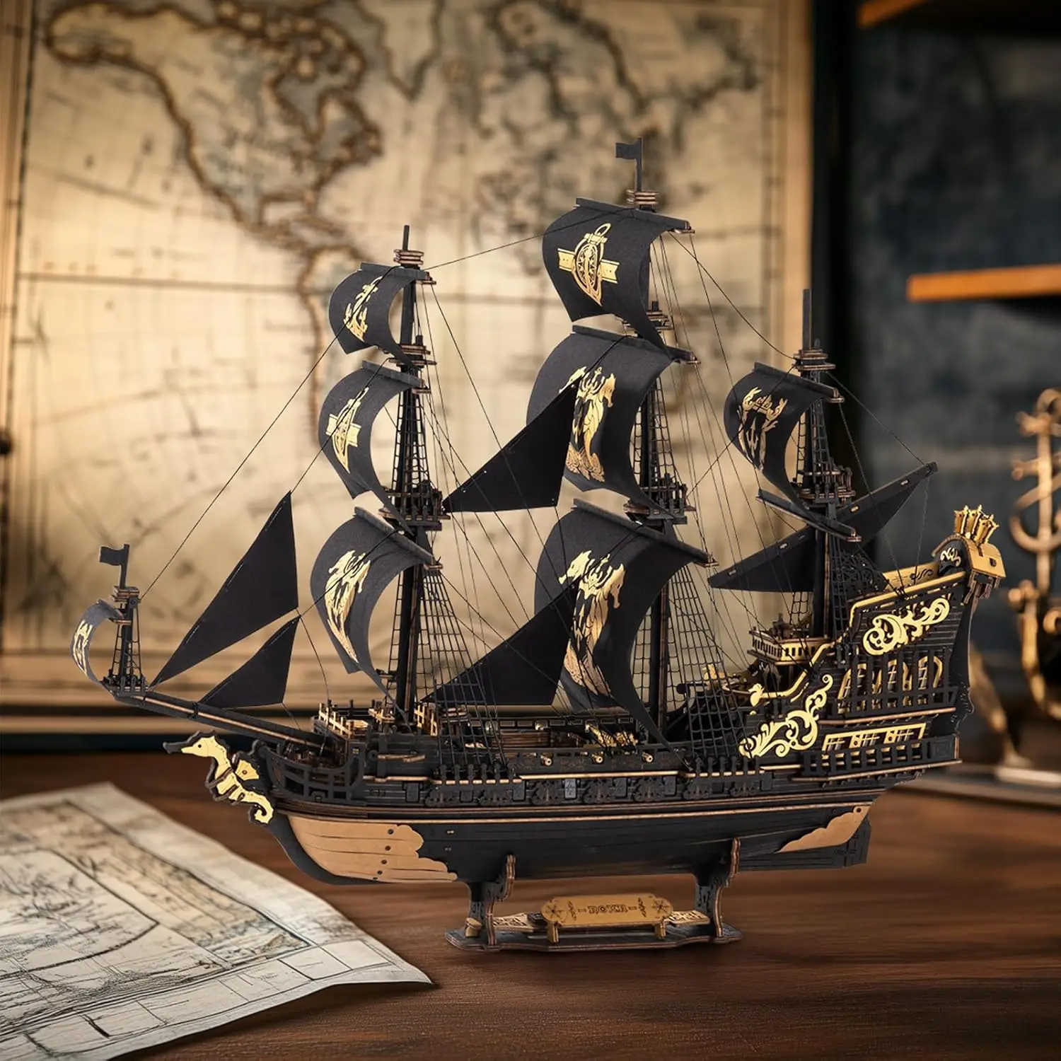 3D Wooden Ship Model Building Kit - Decorative Desk Art 4