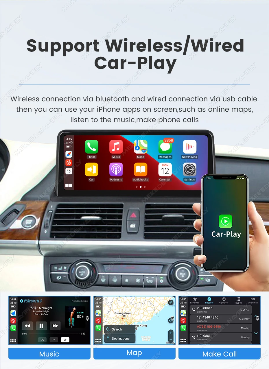 MEKEDE 10,25" 12,3" Android 15 oder Linux System Auto-Multimedia-Player für BMW X5 E70 X6 E71 2007-2012 CCC CIC Autoradio GPS Carplay Android Auto 4G WIFI BT DSP Unterstützt YOUTUBE IGO Netflix OEM Dual-System Kamera KEIN DVD – Detail 35