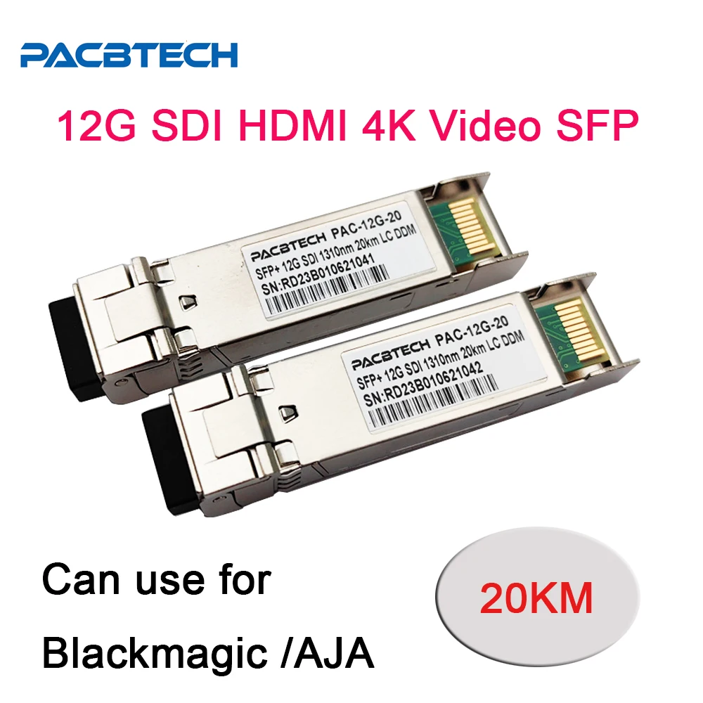 12G 12G-SDI SD-SDI Video Tranceiver 4K Fiber Transmission Optical Module SFP for Blackmagic Design BMD Yellobrik