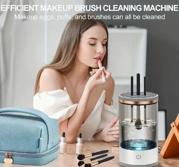 

[Home Relaxation]Electric MakeupBrushCleanerwithTransparentDesignEfficient,HygienicBeautyToolforCleaningMultipleBrushesat Once