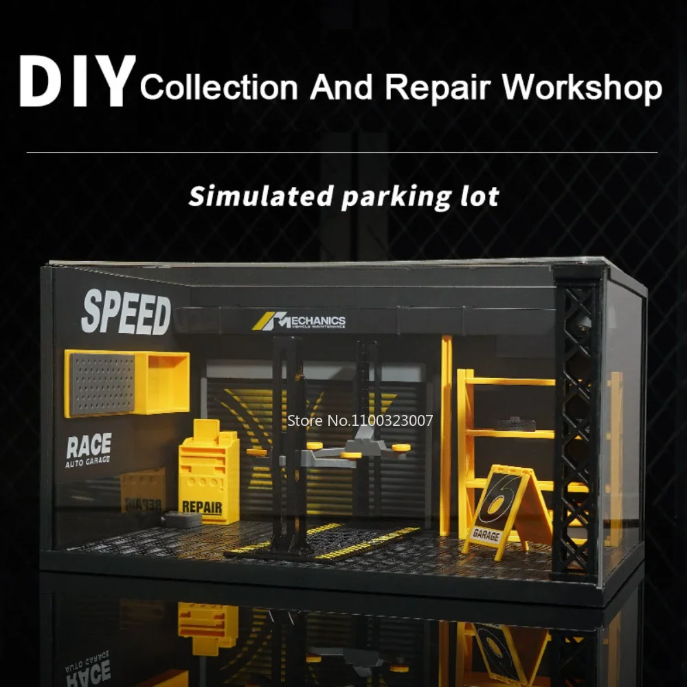 1:24 Simulated DIY Repair Shop Model Diecasts Metal Alloy Mini Model Car Toy Garage Scene Decoration Holiday Gift Boys Toys