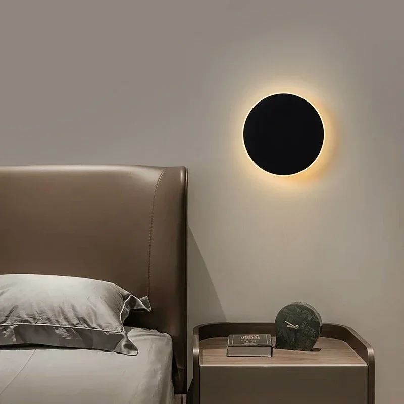 Round wall lamp/modern minimalist style bedroom bedside table staircase porch/LED light source human body touch sensor