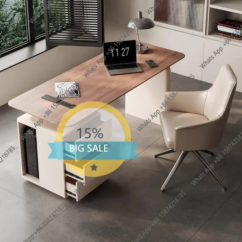 

U Retro Cream Wind Corner Desk Light Luxury Modern High-end Sense Home Study Computer Office Desk