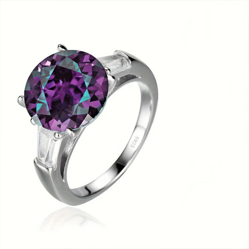 Sapphire Engagement Rings 5CT Alexandrite colour Round cut Engagement rings Jewelry and gift for women's men's birthday