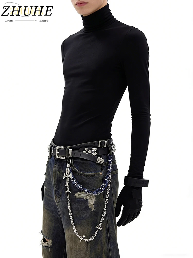 

Copper Jewelry Accessory Multi-Layer Waist Chain For Men And Women, Vintage Cross Design Jean Chain, Y2K Street Fashion Statemen