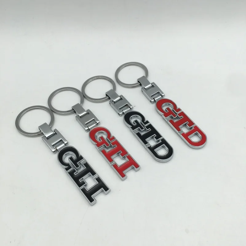 1pcs 3D Metal for GTD Car Key Ring Emblem Keychain key chain Keyring badge Decal styling Accessories