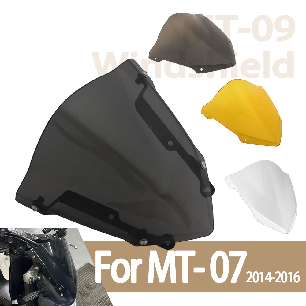 For YAMAHA MT07 MT 07 MT-07 FZ07 FZ-07 2014-2017 Motorcycle Windscreens Wind Deflectors Parabrisas Sports Windshield Accessories