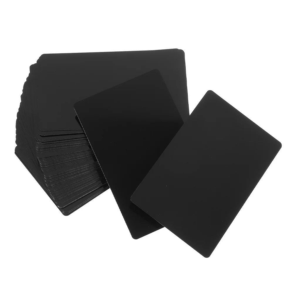Tarjetas de visita de Metal, 100 Uds., placas de identificación grabadas en blanco de aluminio, bricolaje, tarjeta de visita de Metal ligera portátil, tarjeta de nombre