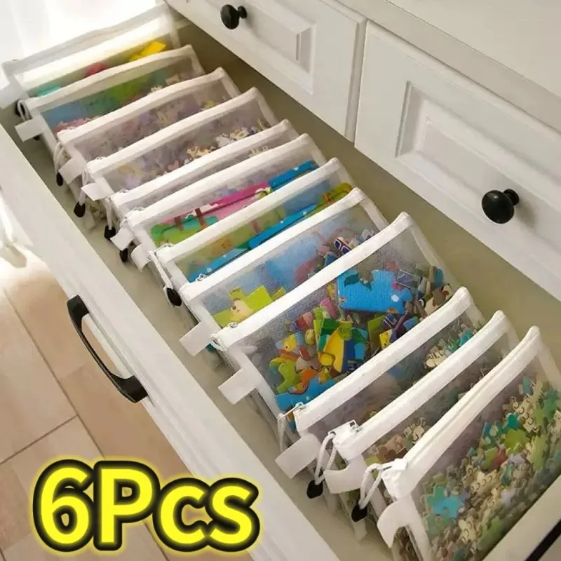 

1-6 шт. Прозрачные пакеты для хранения документов, пакеты для конструкторов, сетчатые пакеты на молнии для детских игрушек из мелких деталей