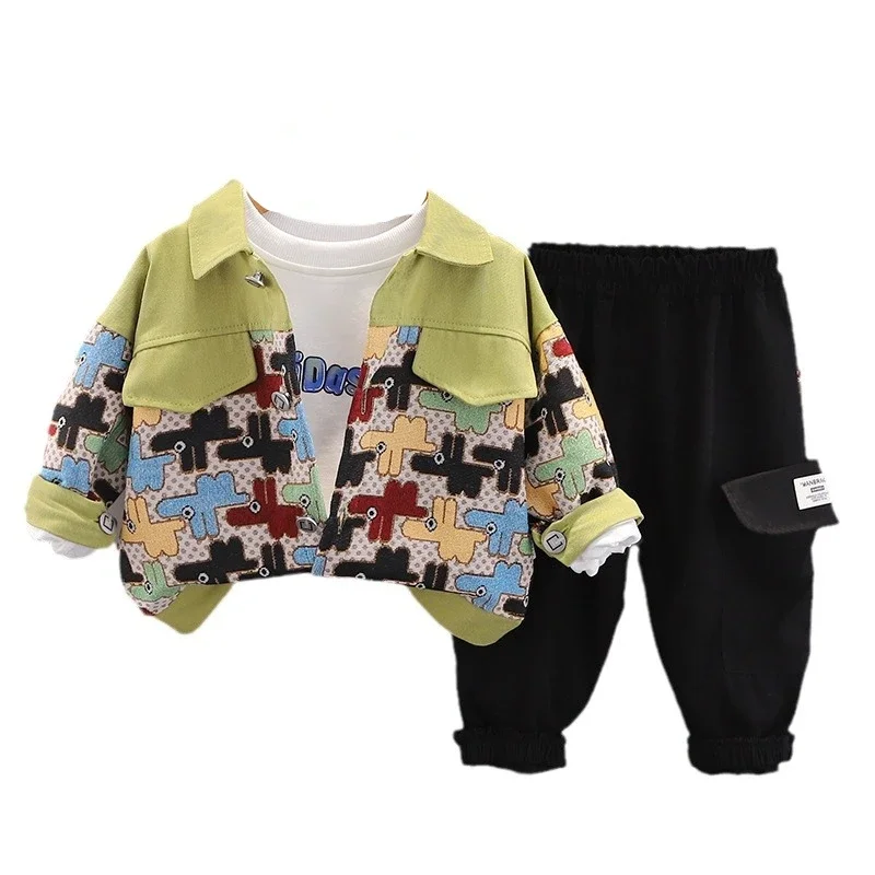 

New Autumn Baby Clothes Children Boys Casual Long Sleeved Jacket T-Shirt Pants 3Pcs/Sets Toddler Girls Clothing Kids Tracksuits