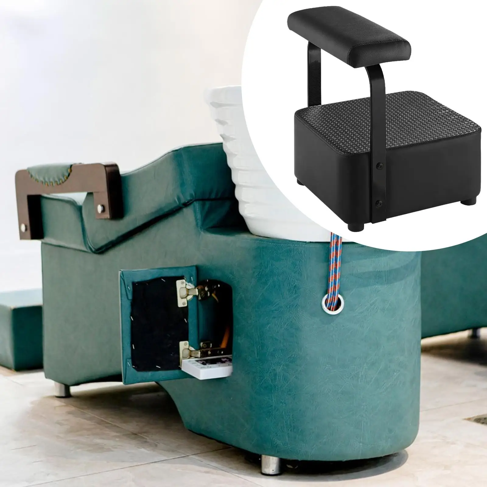 

Footrest for Backwash Beauty SPA Professional Foot Lift Luxury Portable Foot Stand Sturdy Ottoman Footstool for Station Chair