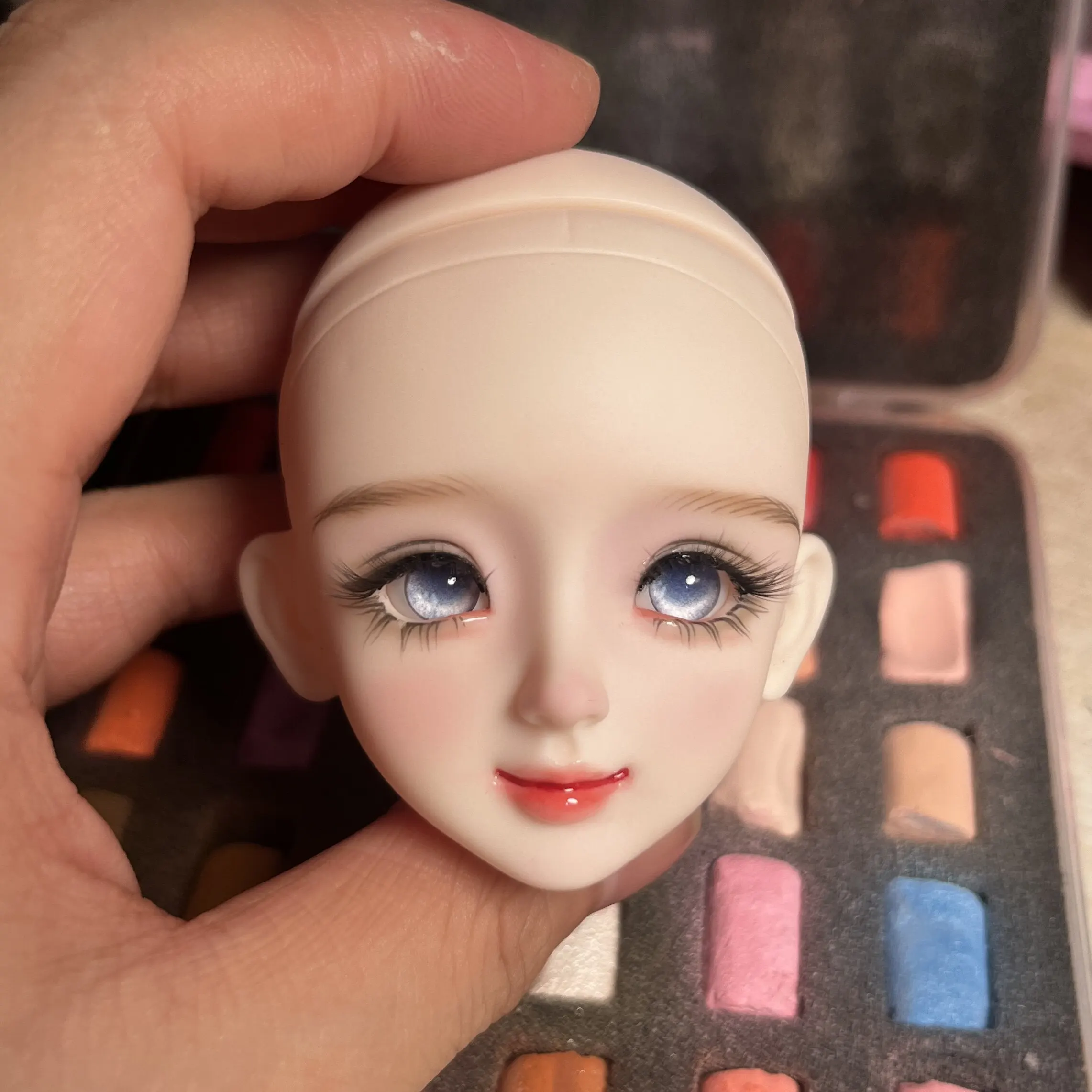In Stock Hand Painted 1/6 Bjd Doll Head Finished Makeup Mjd Replacement Head, Removable Eyeballs Doll Parts