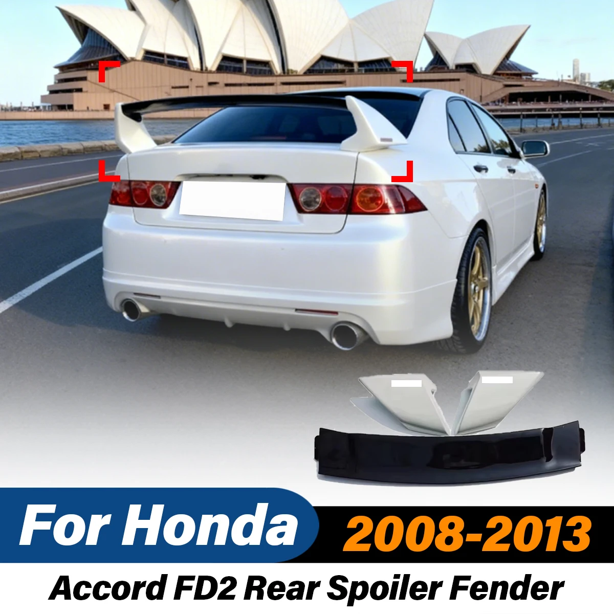 

For Honda Accord FD2 2008 2009 2010 2012 2013 Car Rear Spoiler Fender Racing Style Spoiler ABS Diffuser Body Modification Kit
