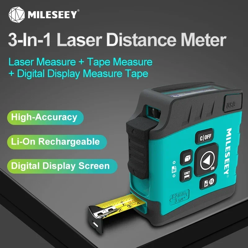 Mileseey 3-in-1 Laser rangefinder DT20 Laser Distance Meter Bluetooth Digital display Laser Tape Measure trena Measuring tape