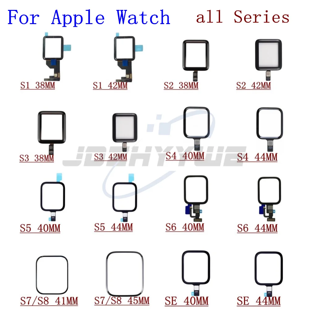 Nowy szklany panel obiektywu z ekranem dotykowym do Apple Watch Series SE 1 2 3 4 5 6 7 38 mm 42 mm 40 mm 44 mm Części do ekranów dotykowych