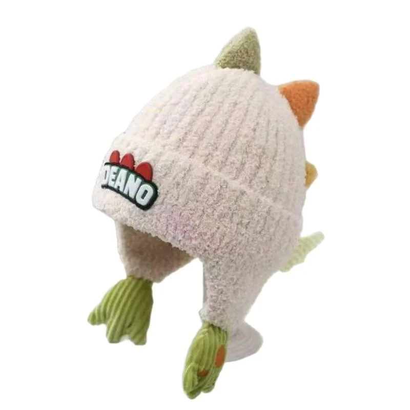 

Детская осенне-зимняя шапка, супер милая шерстяная шапка с моделированием динозавра, теплый вязаный пуловер для мальчиков и девочек