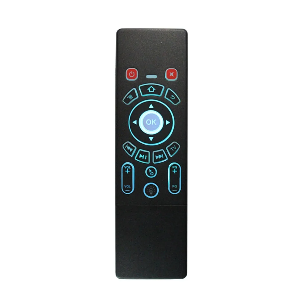 2.4GHz Wireless T6-C Air Mouse Rechargeable Mini Keyboard 7 Backlit Remote Control IR Learning Remote Control For PC Android TV