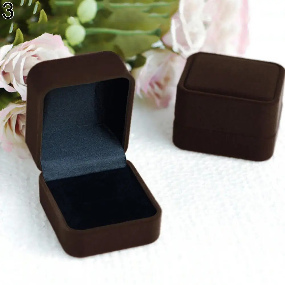 1pc Velvet Rings Box Mini Jewelry Organizer Display Case Boxes Earrings Necklace Jewelry Box Wedding Rings Storage Box Gift Box