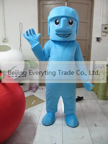 New Adult Halloween Christmas Blue Doll Mascotte Fancy Cartoon Mascot Costume Plush Fancy Dress Mascot Costume