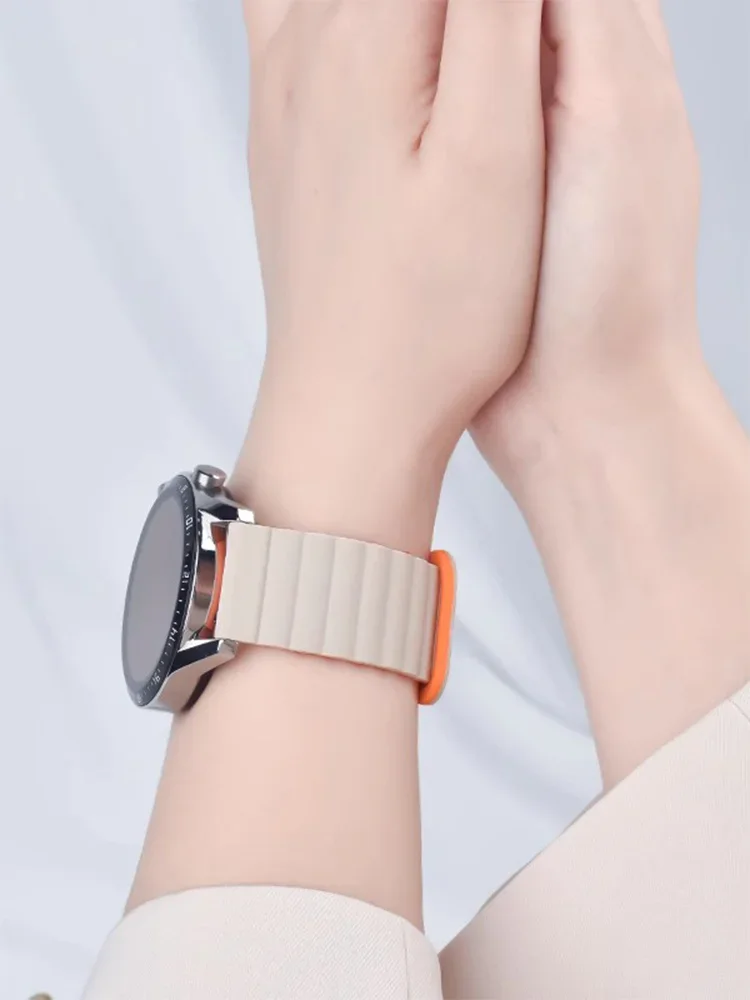 حلقة مغناطيسية لساعة سامسونج جالاكسي ، سوار سيليكون ، سوار رابط ، حزام هواوي GT 2-3-4 ، 7 6 5 برو ، كلاسيكي نشط 2 ، 20 ، 22