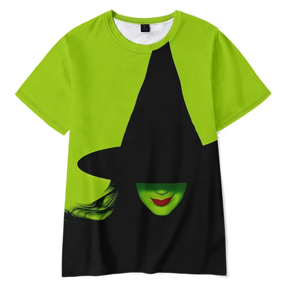 Movie Wicked Cosplay Costume Disguise T Shirt Adult Kids Tees Streetwear Halloween Carnival Party Performance Clothes Role Play