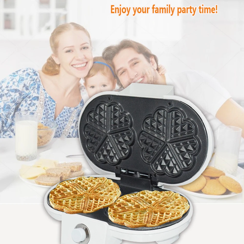 1200W Electric Baking Pan Double Face Heating Mini Waffle Maker Non Stick Coating Pancake Maker Rapid Heating Breakfast Machine