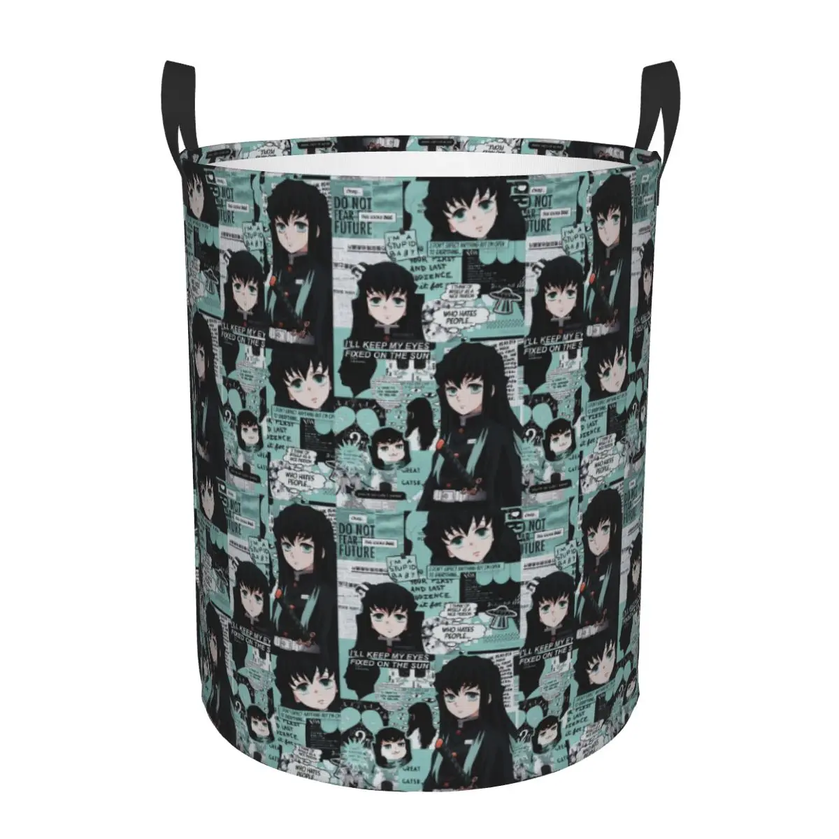 Cesto para la ropa sucia Demon Slayer Muichiro Tokito, cesta de almacenamiento grande, Kimetsu No Yaiba, organización de la ropa sucia para hombres y mujeres