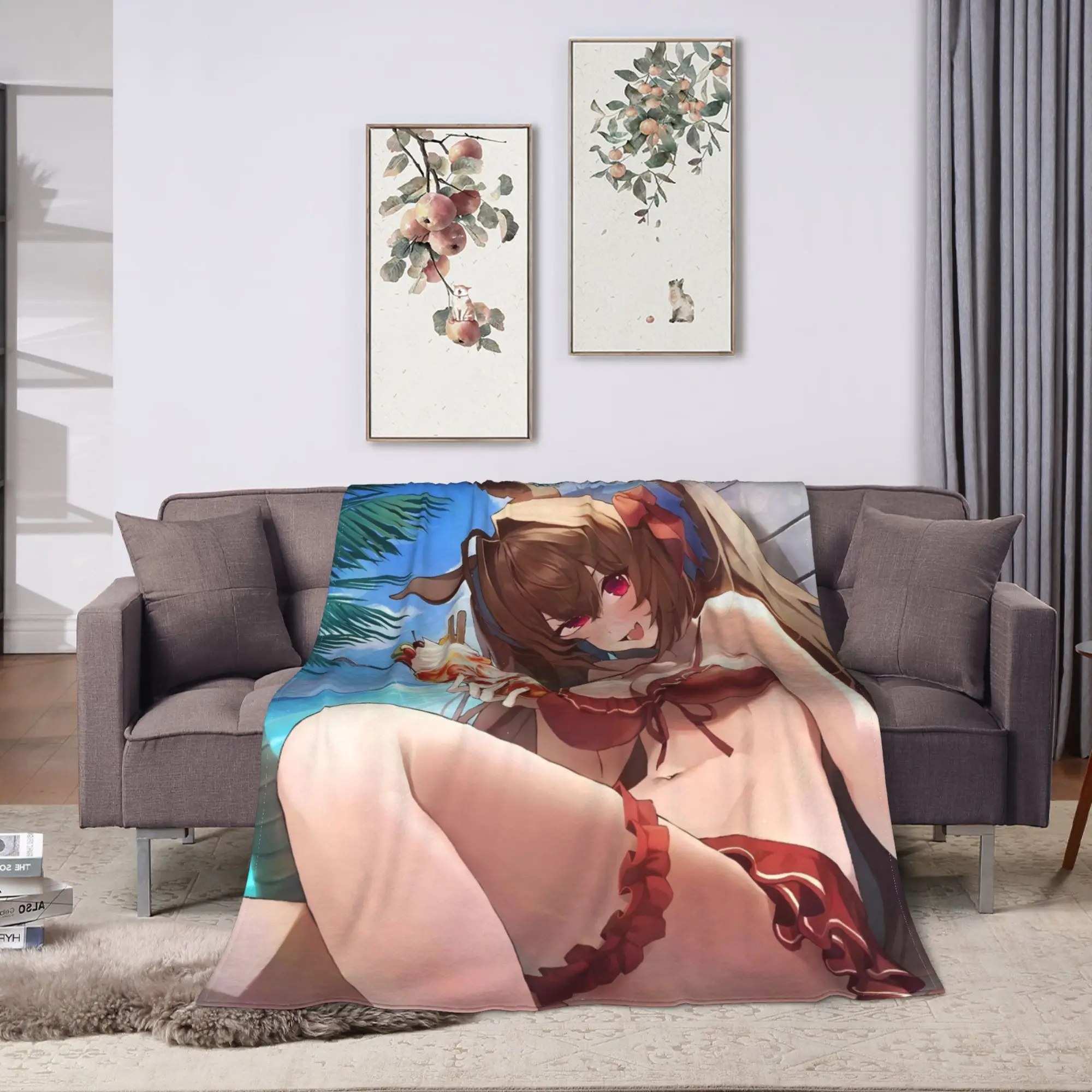 Haru Urara and Tokai Teio Blanket Umamusume Warm Soft Plush Throw Blanket For Bedroom Decorative Flannel Bedspread Bed Cover
