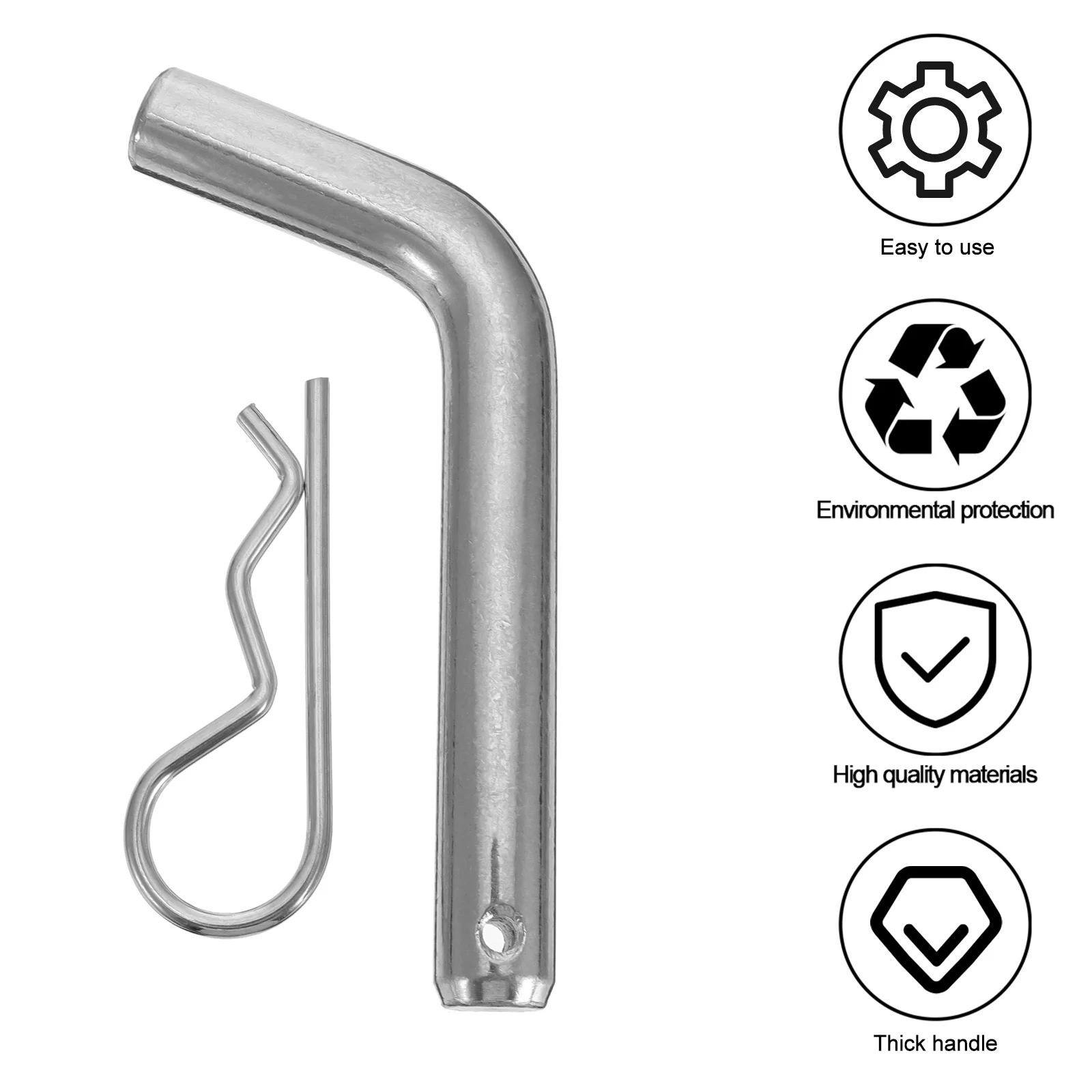 

2Pcs Trailer Hitch Receiver Lock Iron Made Anti-Rust Coated Locking Pin for Car Supplies Parts Bumper Trailer Lock Towing Hook