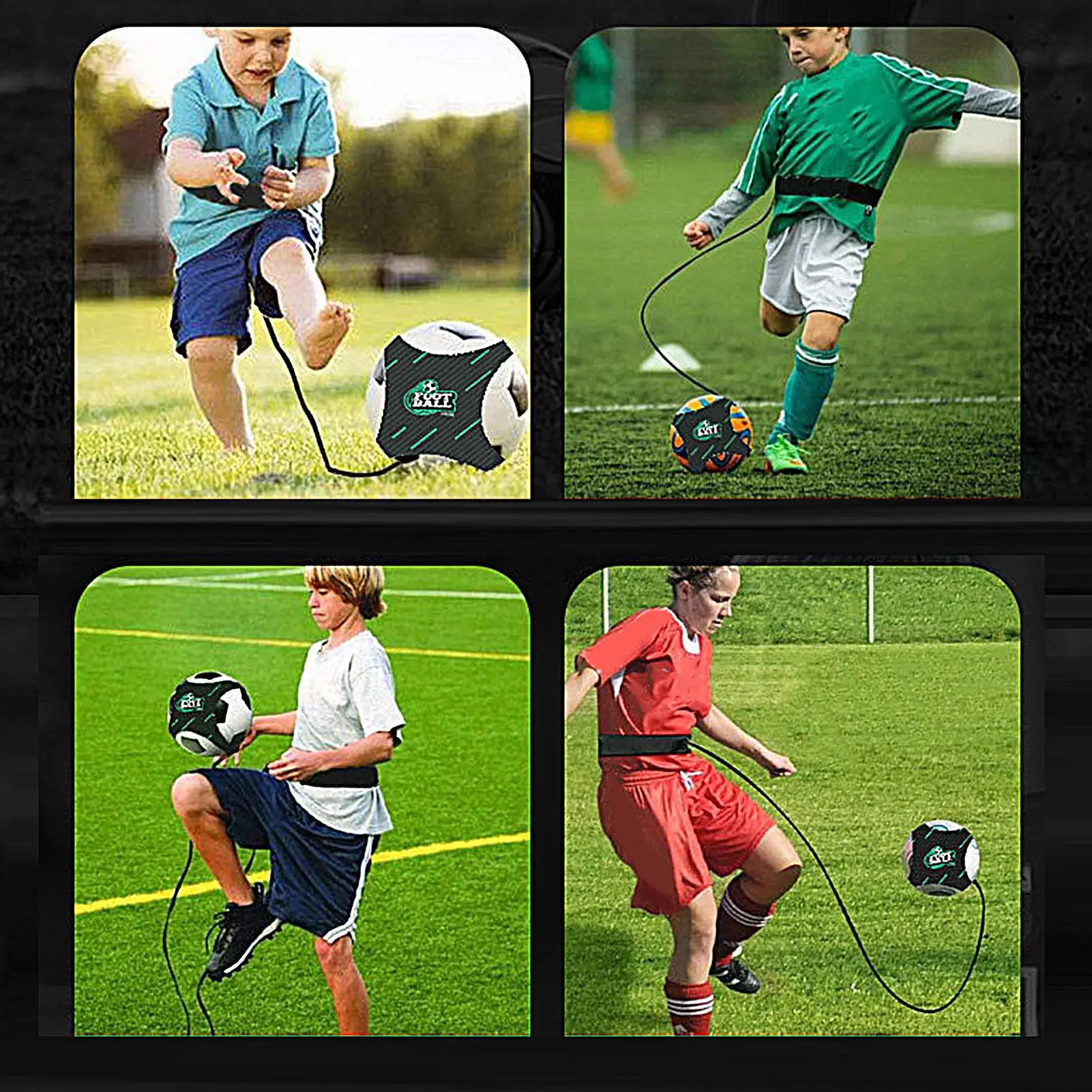 

Soccer Juggling Trainer Adjustable Waist Belt Training Equipment Football Kick Throw Solo Trainer For Kids Teen Beginner Indoor