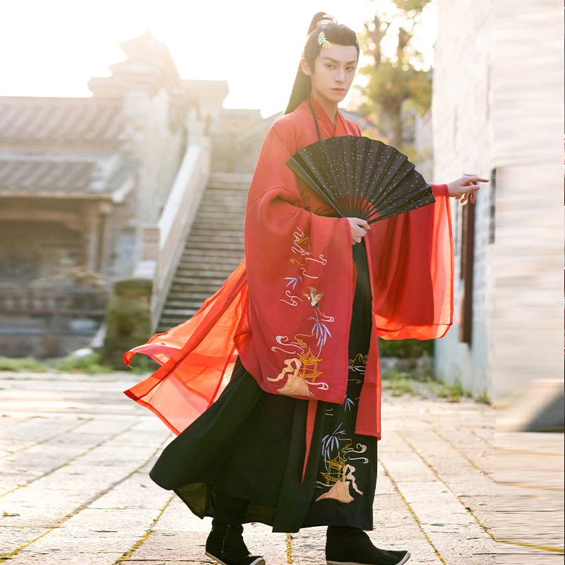Ancient Tang Suit Swordsman Hanfu Dress Traditional Chinese Clothing Japanese Samurai Cosplay Costume Ancient  Han Dynasty Dress