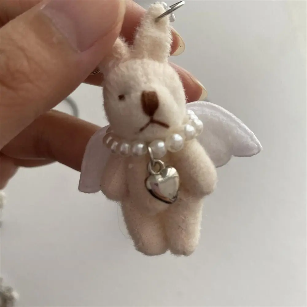 Devil Rabbit Rabbit Phone Charm Wings Star Y2k Lanyard Plush Rabbit Keychains Keyring Gothic Punk Mobile Phone Chain Women Girl