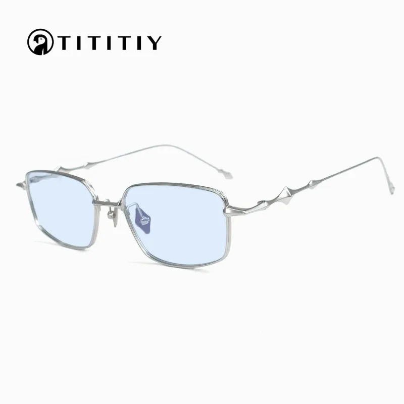 New Fashion Pure Titanium Rectangular Sunshade Sunglasses Women Summer Travel Driving Sunscreen Anti-UV Unisex Atomi Eyewear