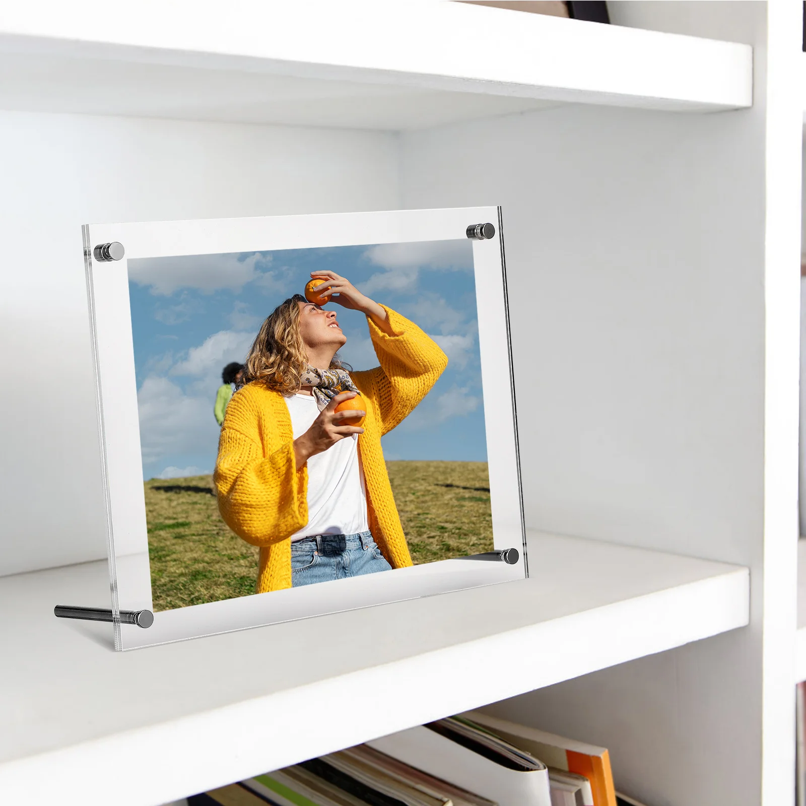 Photo Frame Acrylic Clear Hanging Chain Desk Wall Display Wedding School Picture Frames Acrylic Self Standing Photo Frames