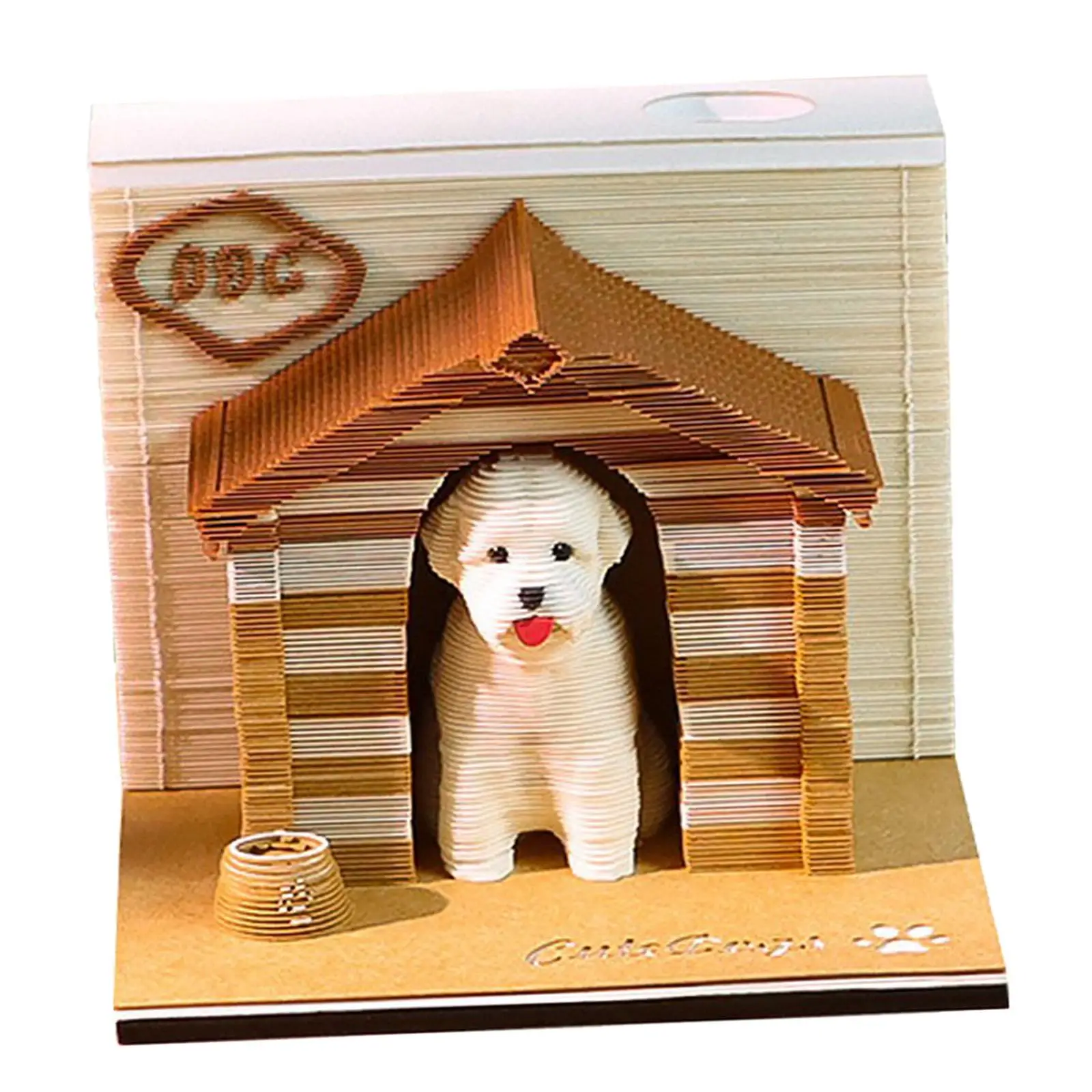 3D Memo Pad 3D Post Notes Creative Desktop Decoration Dog House 240 Page Notepad Paper for Home Valentine's Day Birthday