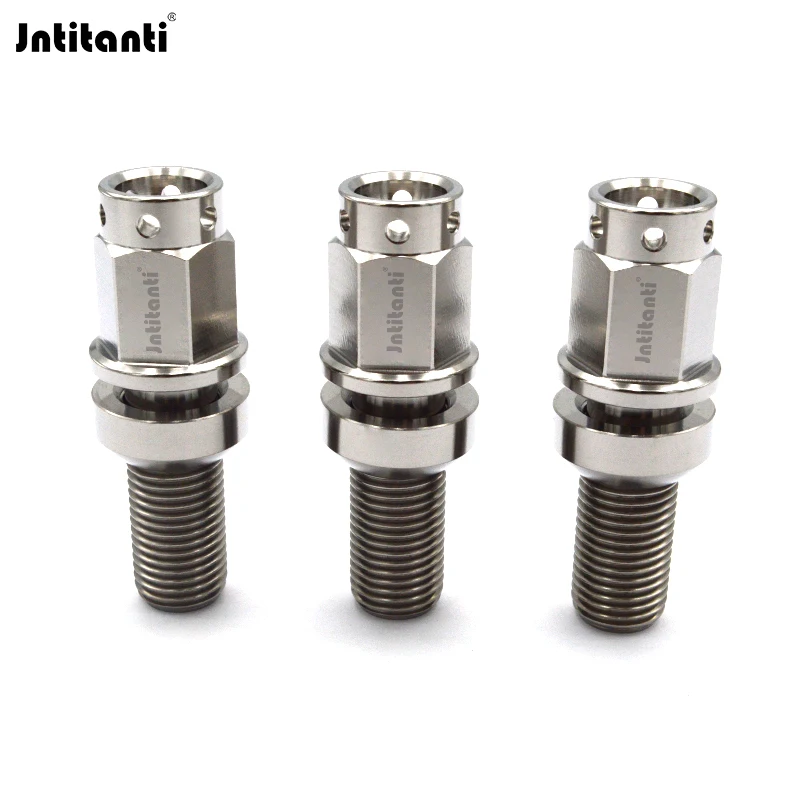 Jntitanti Extended 17mm Hex Holes Head Floating R13 Spherical Seat Gr.5 Titanium Wheel Bolt M14x1.5 for VW Audi Wheel Locking