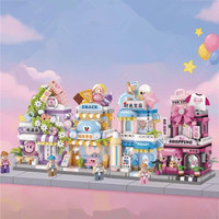 Building Blocks City View Scene Coffee Shop Retail Store Architectures model Assembly Toy Christmas Gift for Children Adult