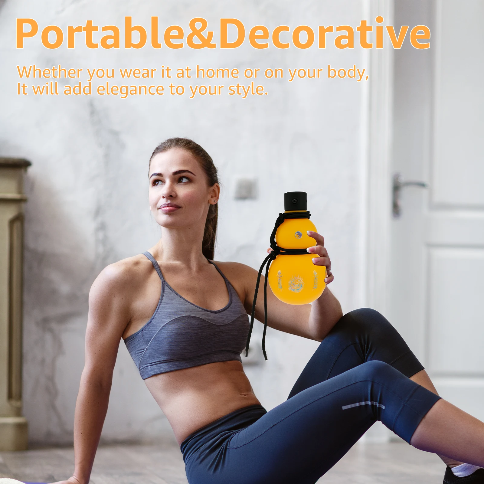 900ML Gourd Water Bottle Retro Leakpoof Sports Water Cup Drinking for Outdoor Travel Portable Gym Fitness Jugs New Year Gifts