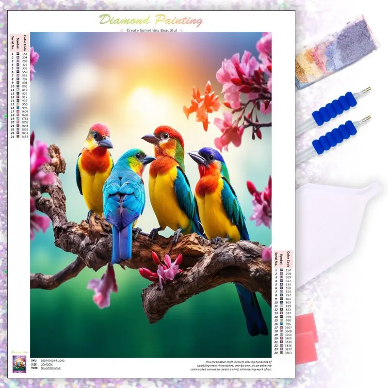 

CHENISTORY 5D Diamond Art Painting Kits Parrot Animals Diamond Mosaic Cross Stitch Embroidery Needlework Decoration For Home