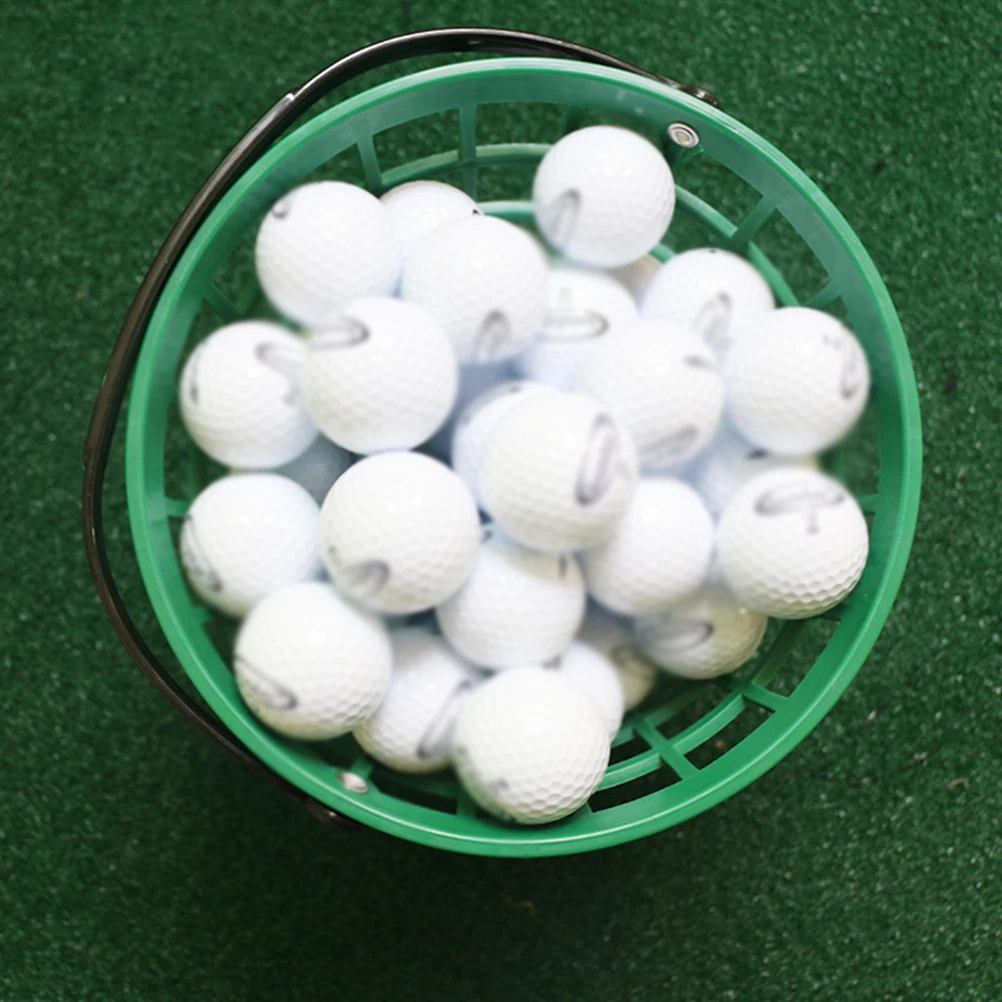 

Outdoor Golfball Basket Portable Golf Ball Bucket Pressure Resistant Handle Golfing Ball Storage Container Stackable Plastic